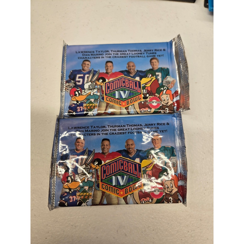 2 Pack Upper Deck Comic Ball IV Comic Bowl NFL Looney Tunes Sealed Vintage Cards